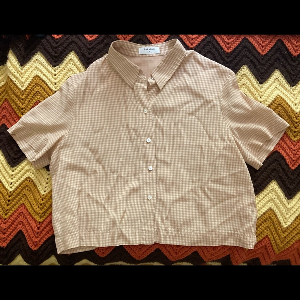 Small Babaton cropped button down